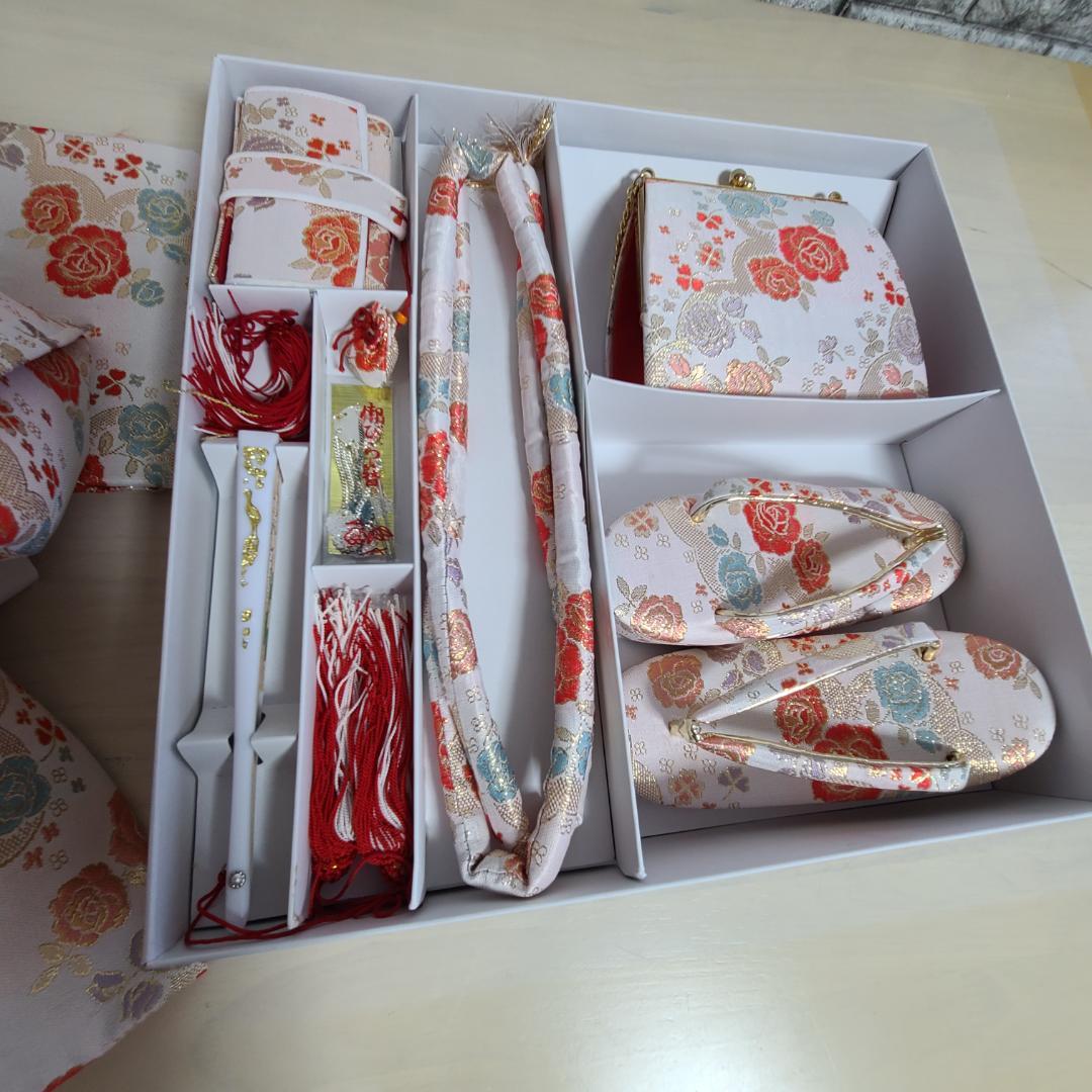 七五三帯 はこせこセット　7歳　ピンク系　8点セット