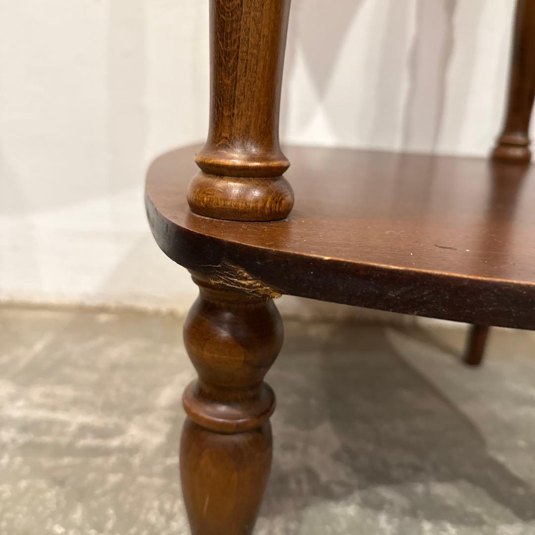 ヴィンテージ　木製サイドテーブル　ベッドサイドテーブル　花台