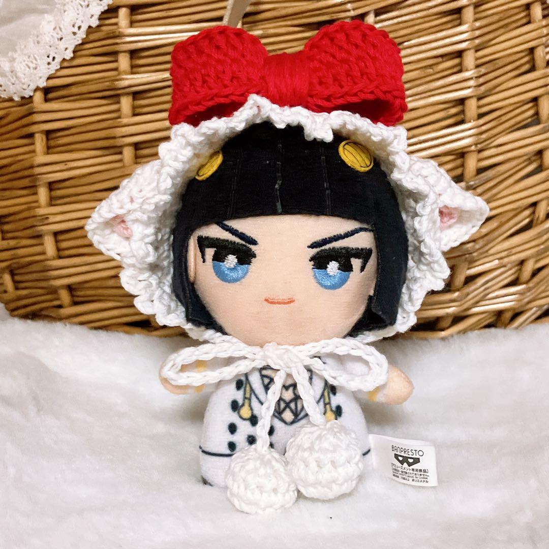 10㎝ ちびぐるみ　にじぱぺ　ぬい服　リボン子ひつじちゃんボンネット　赤　1