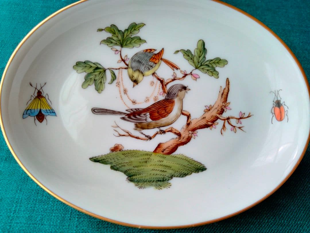 HEREND 小皿　楕円　ロスチャイルドバード