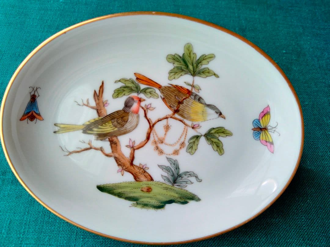 HEREND 小皿　楕円　ロスチャイルドバード