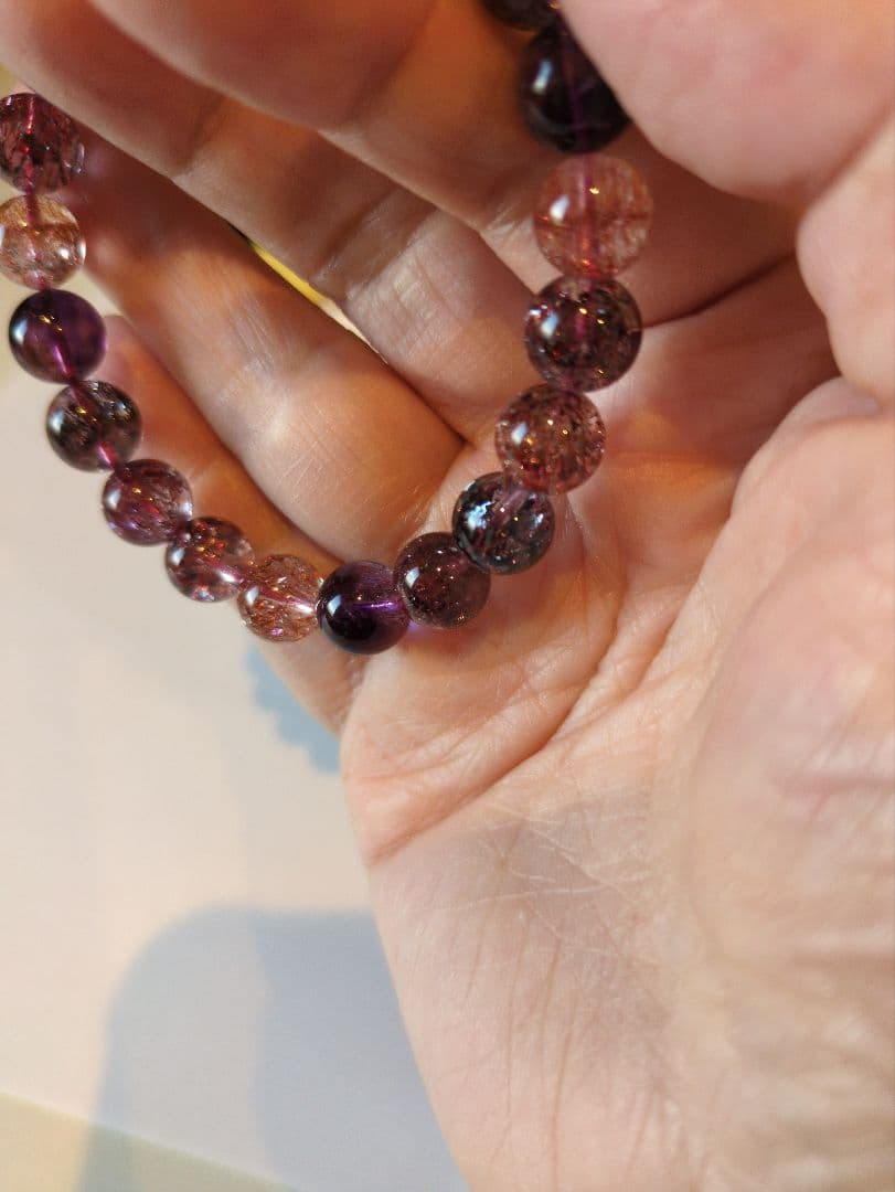 スーパーセブン ブレスレット 天然石 透明度抜群 パワーストーン アクセサリー