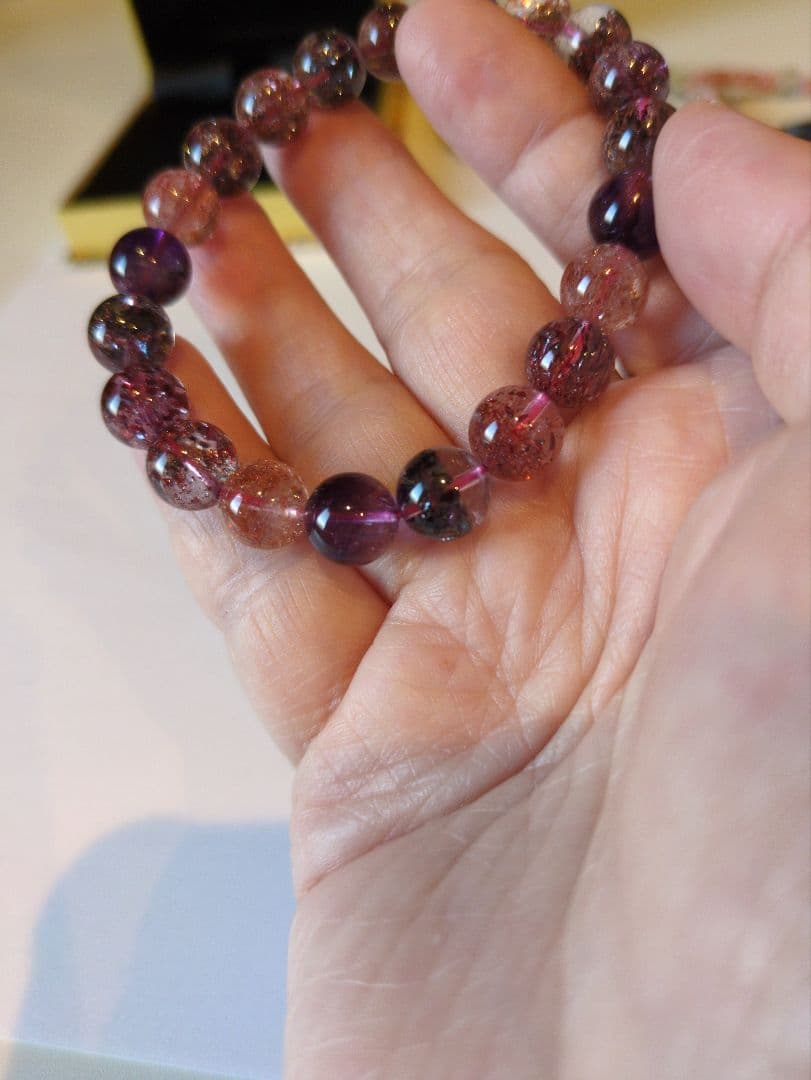 スーパーセブン ブレスレット 天然石 透明度抜群 パワーストーン アクセサリー