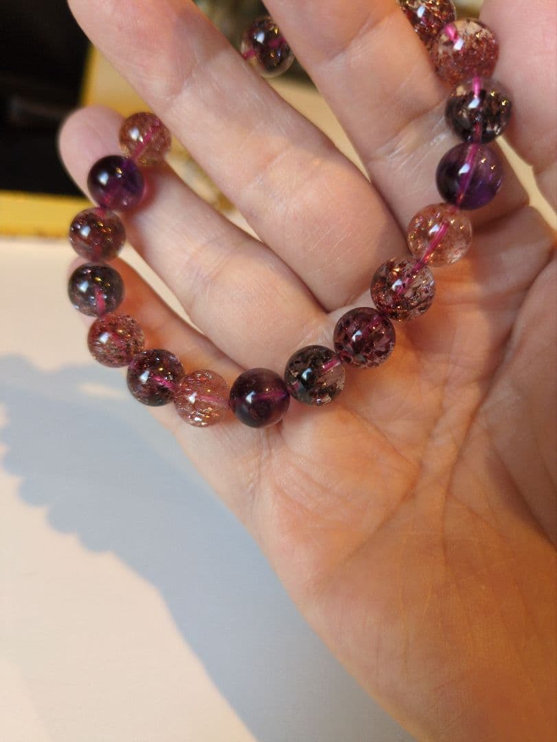 スーパーセブン ブレスレット 天然石 透明度抜群 パワーストーン アクセサリー