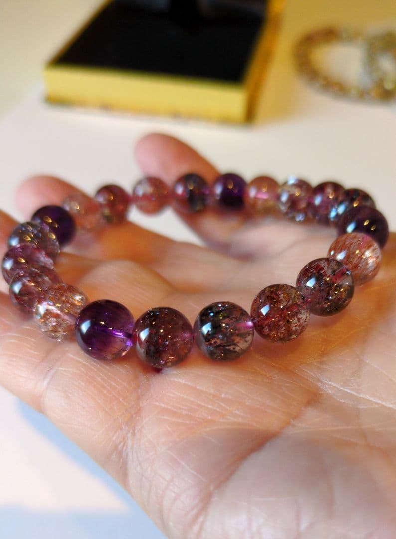 スーパーセブン ブレスレット 天然石 透明度抜群 パワーストーン アクセサリー