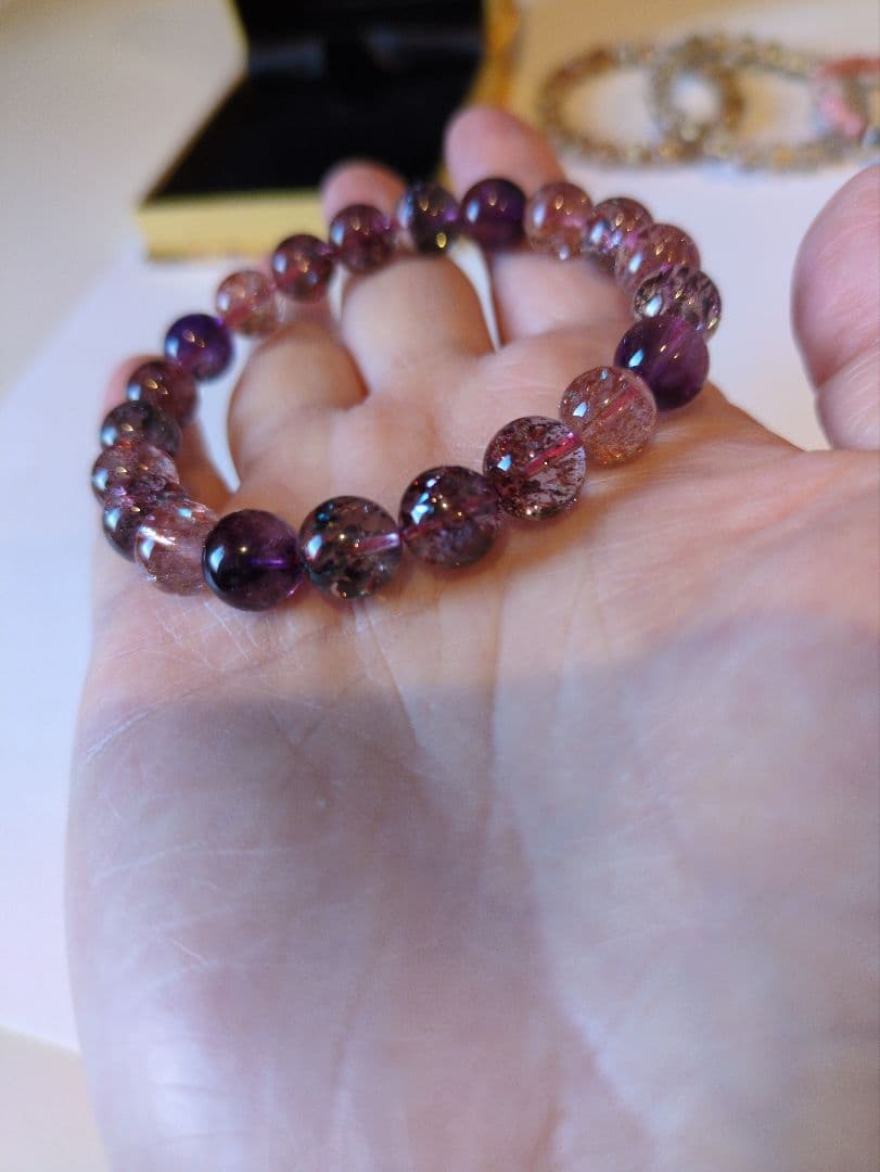 スーパーセブン ブレスレット 天然石 透明度抜群 パワーストーン アクセサリー