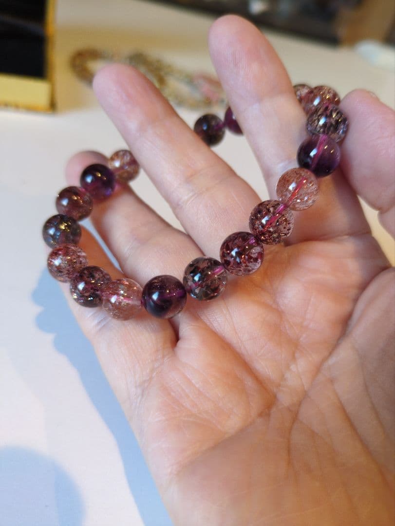 スーパーセブン ブレスレット 天然石 透明度抜群 パワーストーン アクセサリー