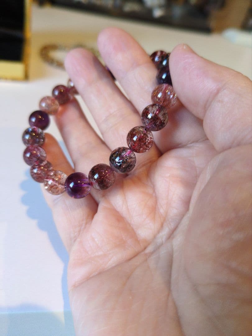 スーパーセブン ブレスレット 天然石 透明度抜群 パワーストーン アクセサリー