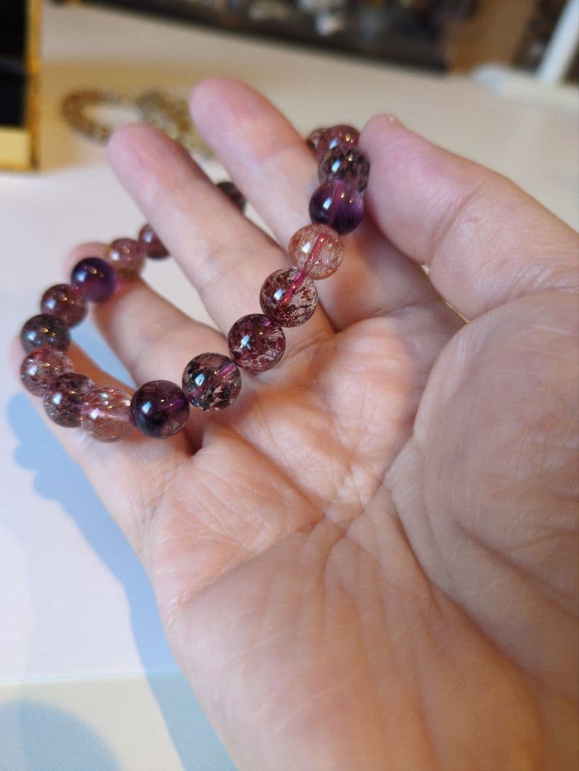 スーパーセブン ブレスレット 天然石 透明度抜群 パワーストーン アクセサリー