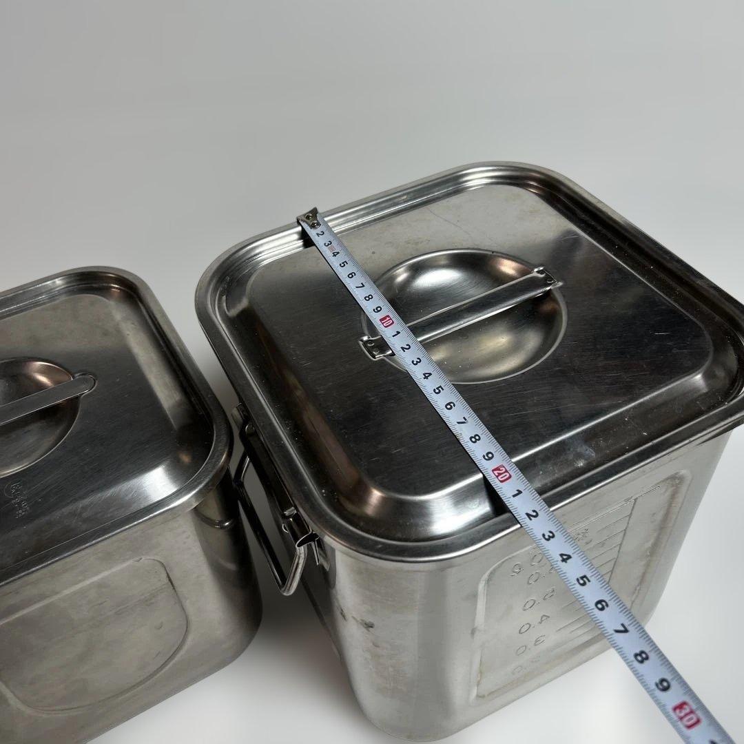 目盛付角型キッチンポットコイヌ印 ストッカー 保存容器ステンレス蓋付 27cm