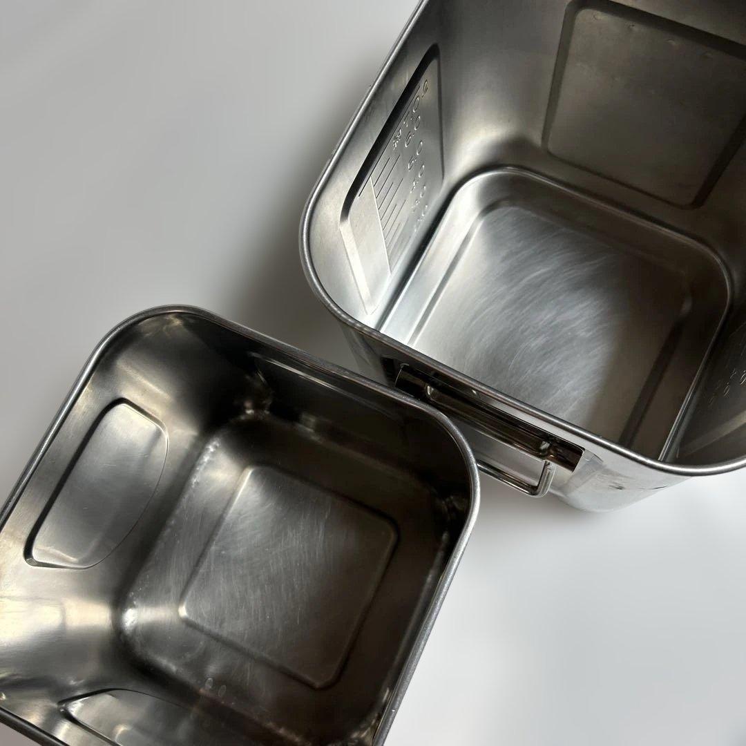 目盛付角型キッチンポットコイヌ印 ストッカー 保存容器ステンレス蓋付 27cm