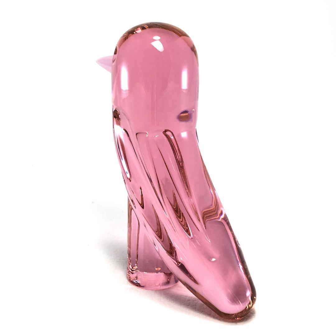 【美品】バカラ／ファウナクリストポリス バード ピンク／BC261