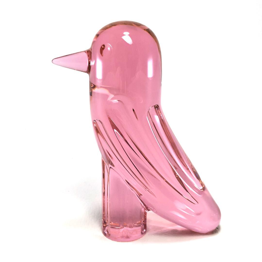 【美品】バカラ／ファウナクリストポリス バード ピンク／BC261