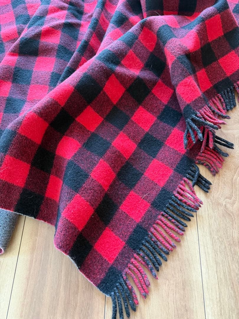 希少 BALENCIAGA チェック ウール 大判ブランケット ショール