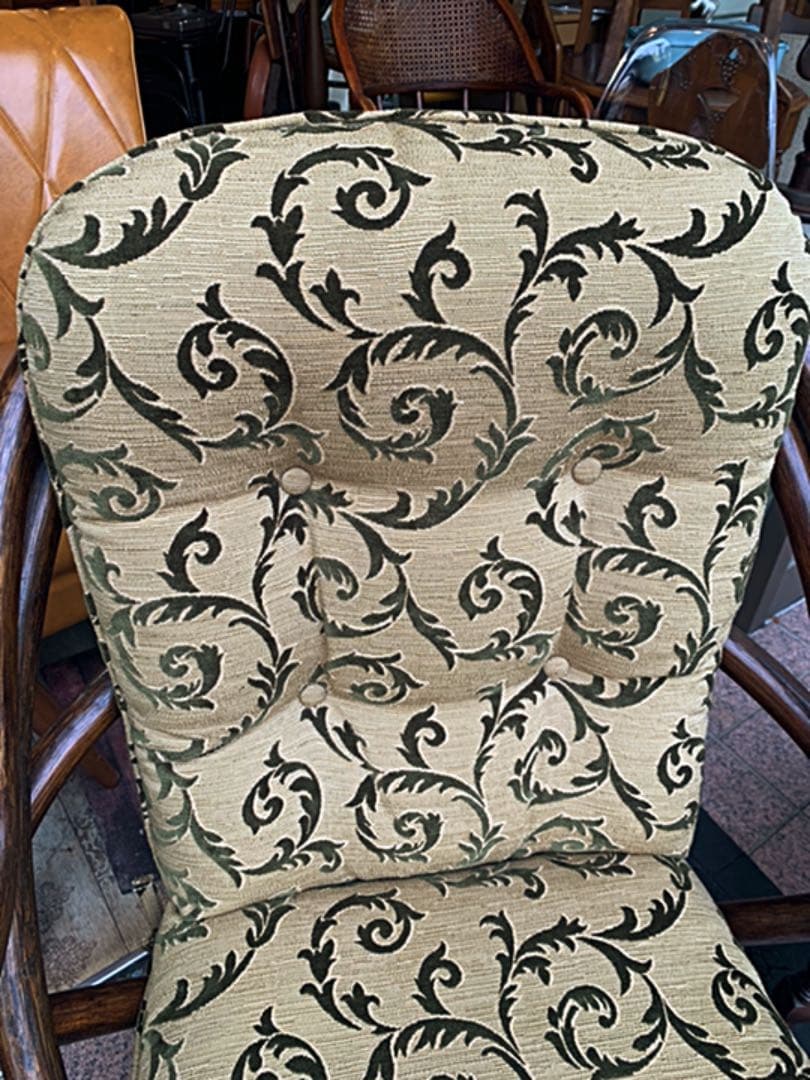 ヴィンテージ高級ラタン回転ソファー