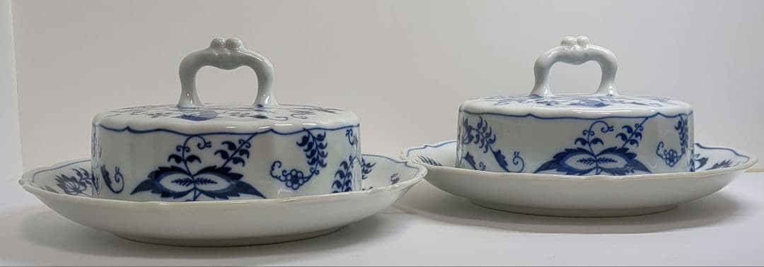 Blue Danube　ブルーダニューブ　丸型カバーバターディッシュ　2個セット