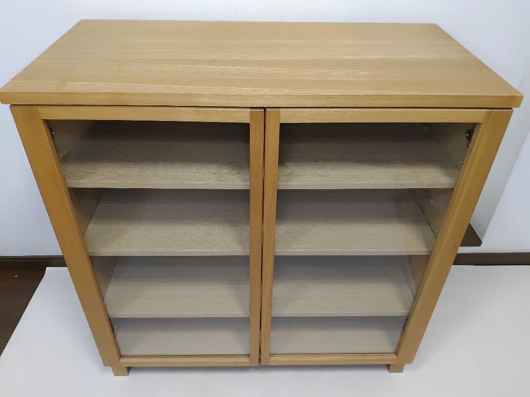 美品　廃盤希少　MUJI　無印良品　ガラスキャビネット　食器棚　送料無料