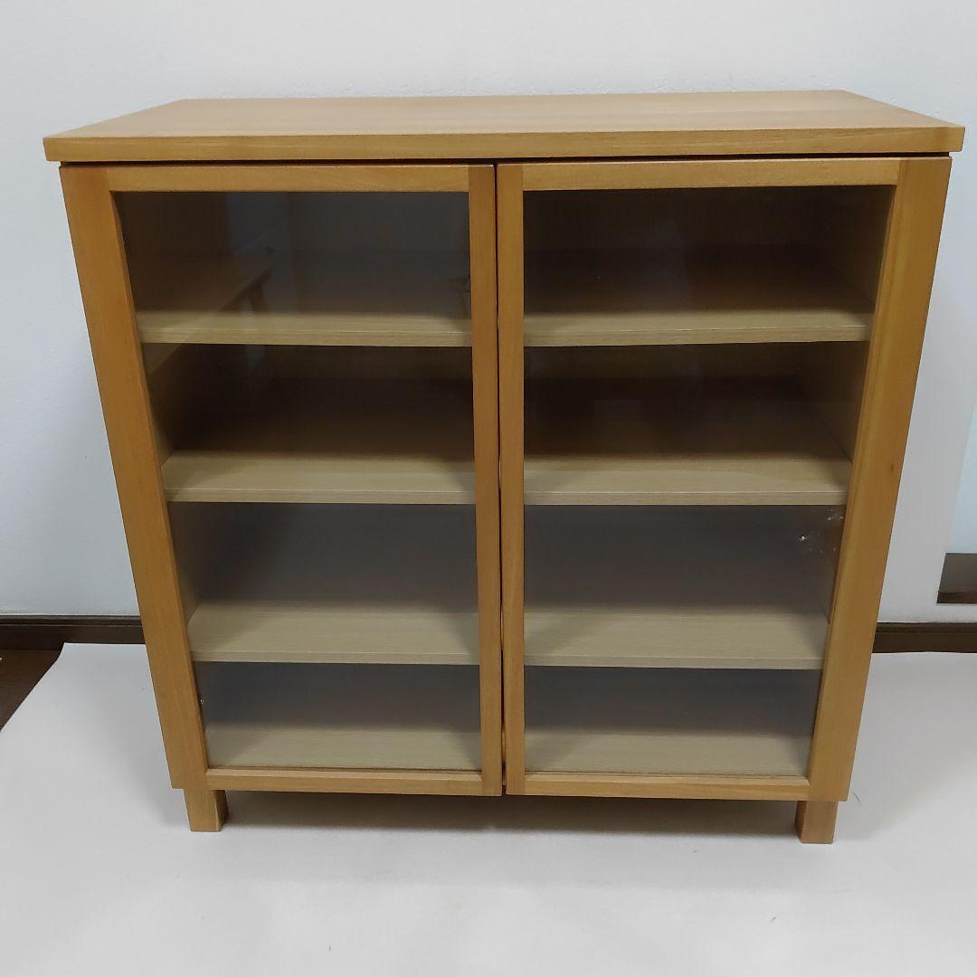 美品　廃盤希少　MUJI　無印良品　ガラスキャビネット　食器棚　送料無料