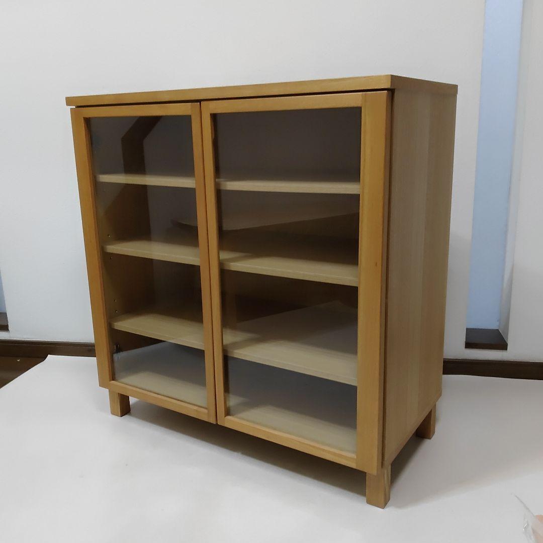 美品　廃盤希少　MUJI　無印良品　ガラスキャビネット　食器棚　送料無料