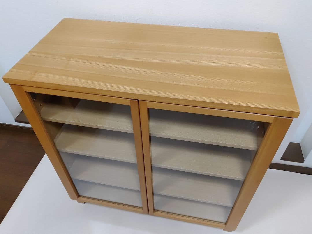 美品　廃盤希少　MUJI　無印良品　ガラスキャビネット　食器棚　送料無料