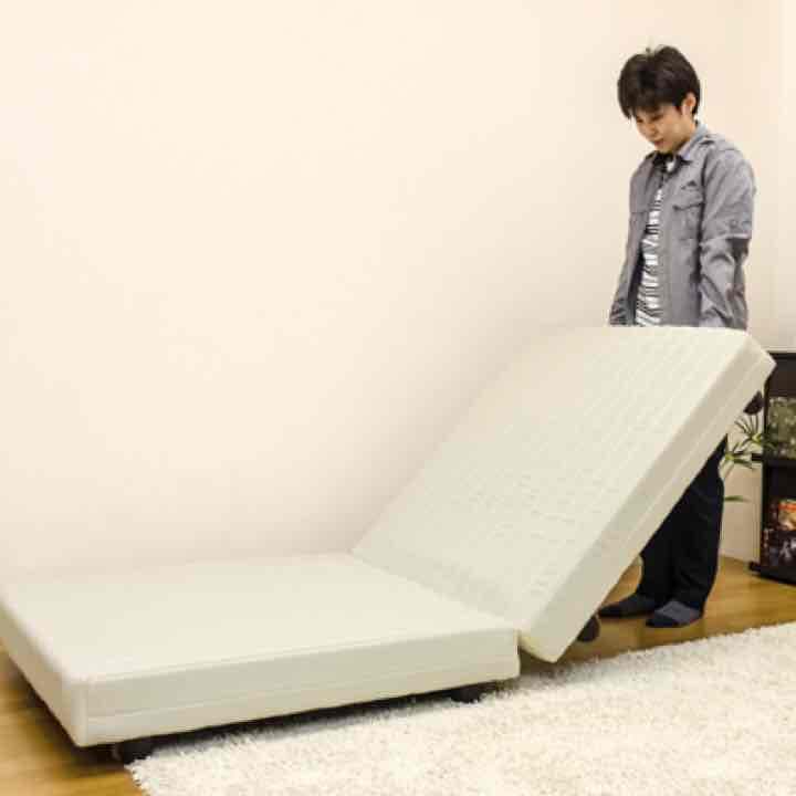 コンパクト 脚付マットレス　ロータイプ　シングル