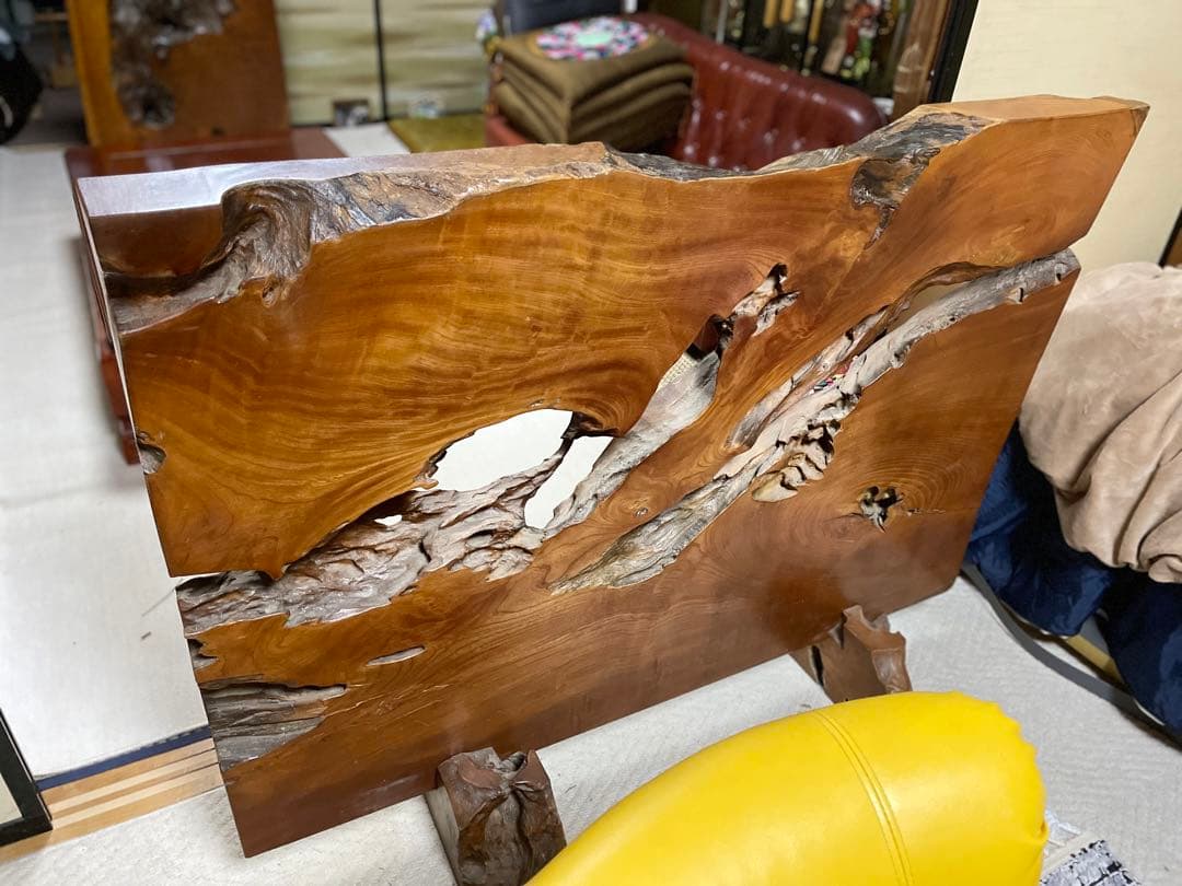 一枚板　パーティション　和風