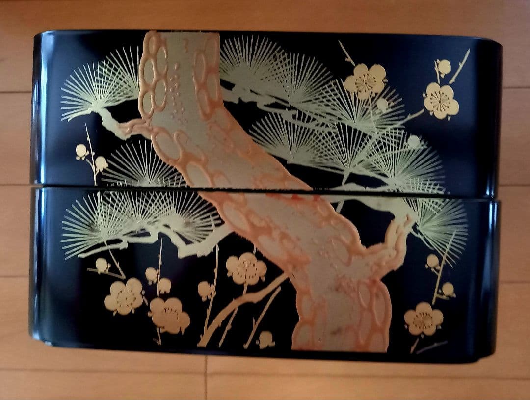 会津塗りの重箱、新品