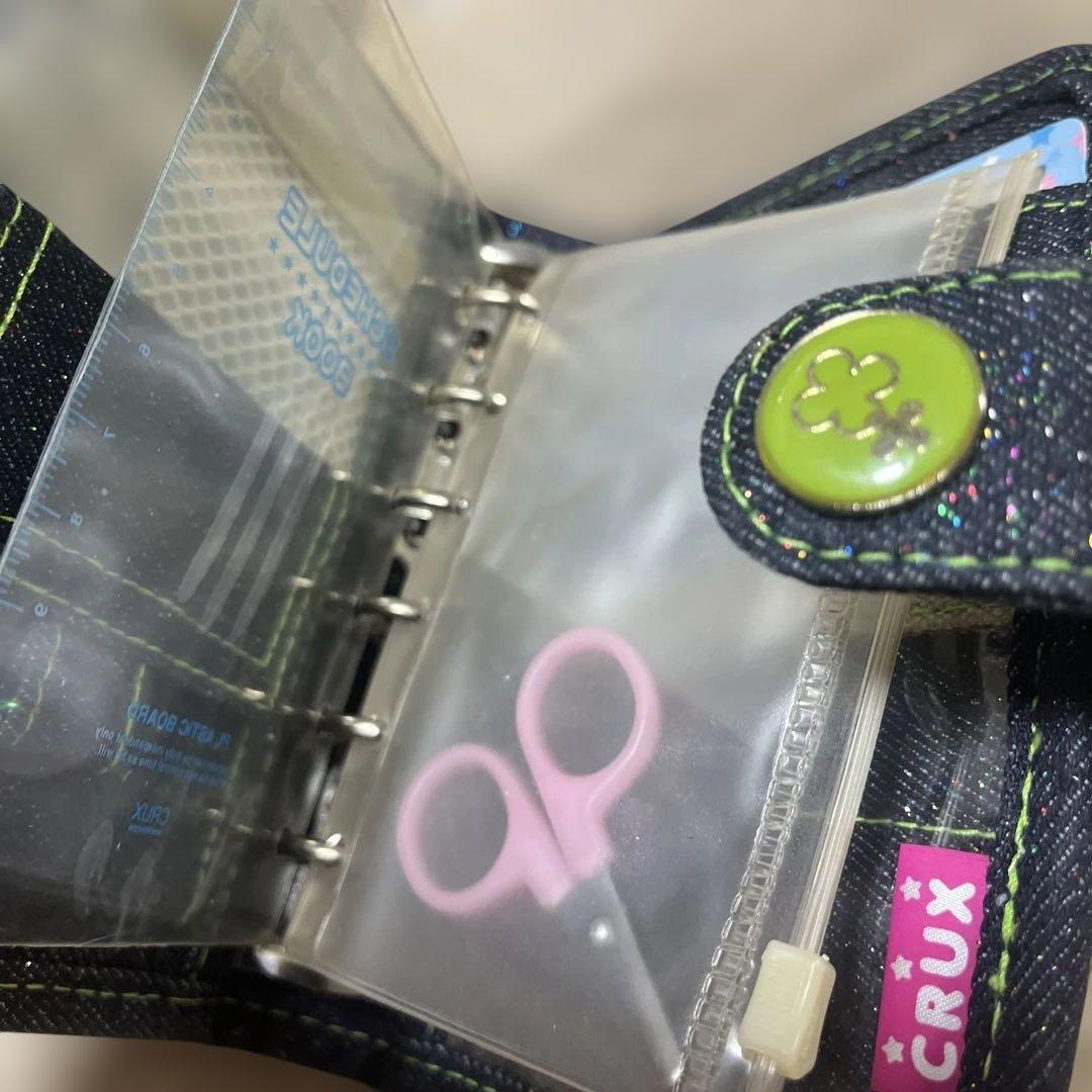 ト*ロ様 希少 平成レトロ シール帳 手帳 バインダー デニム ミラー付