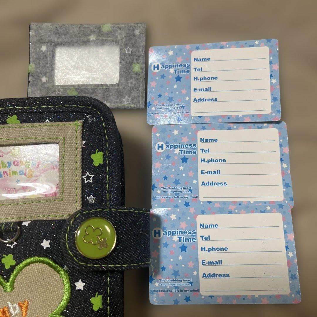 ト*ロ様 希少 平成レトロ シール帳 手帳 バインダー デニム ミラー付