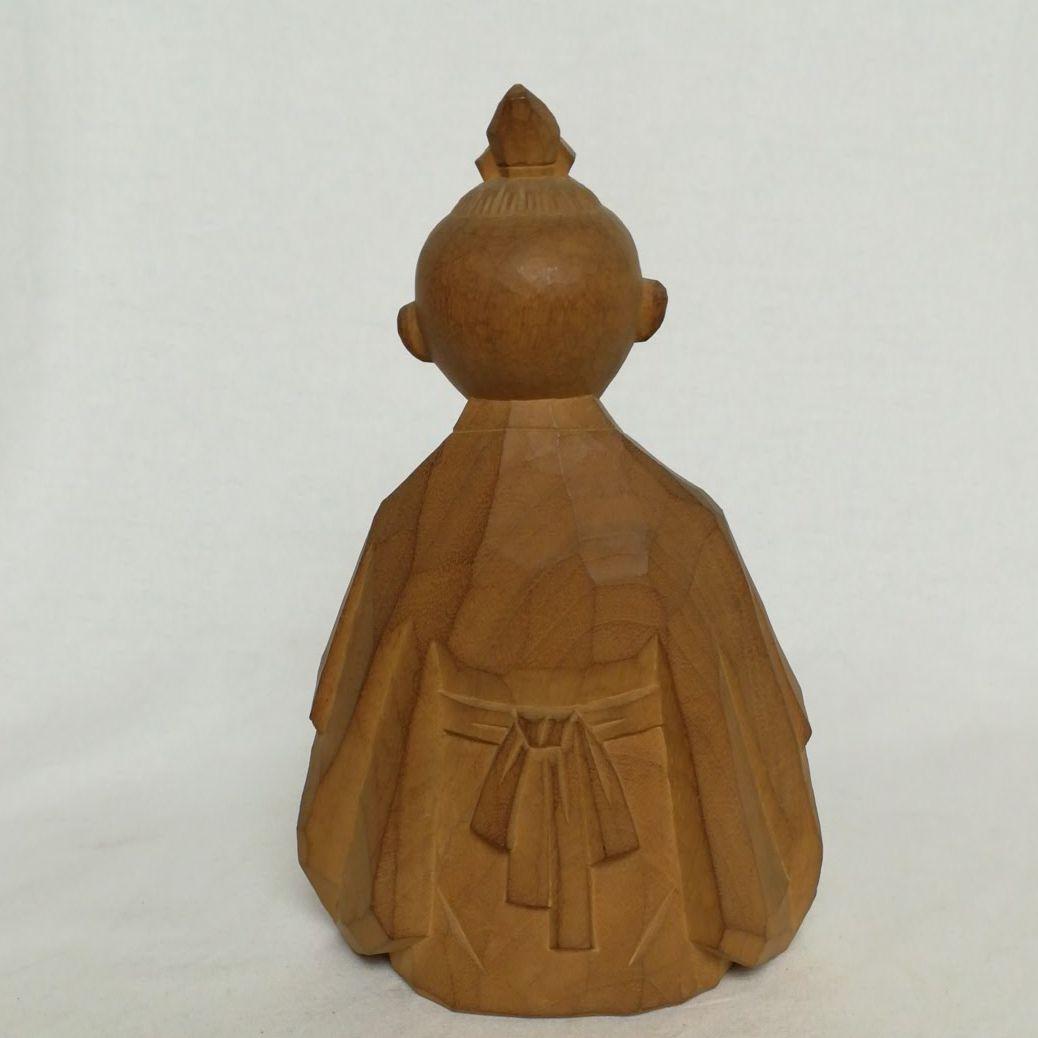 木彫　磯尾健一　二代目　柏里　無我　共箱