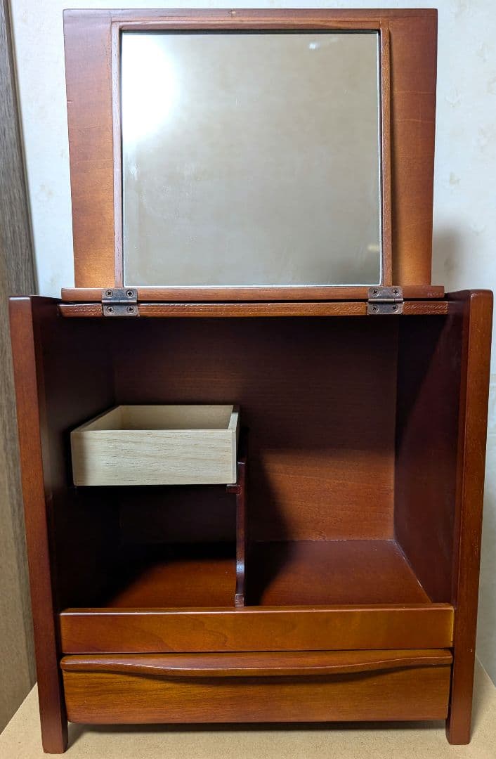 【未使用】木製ドレッサー ミラー付き 引き出し付き
