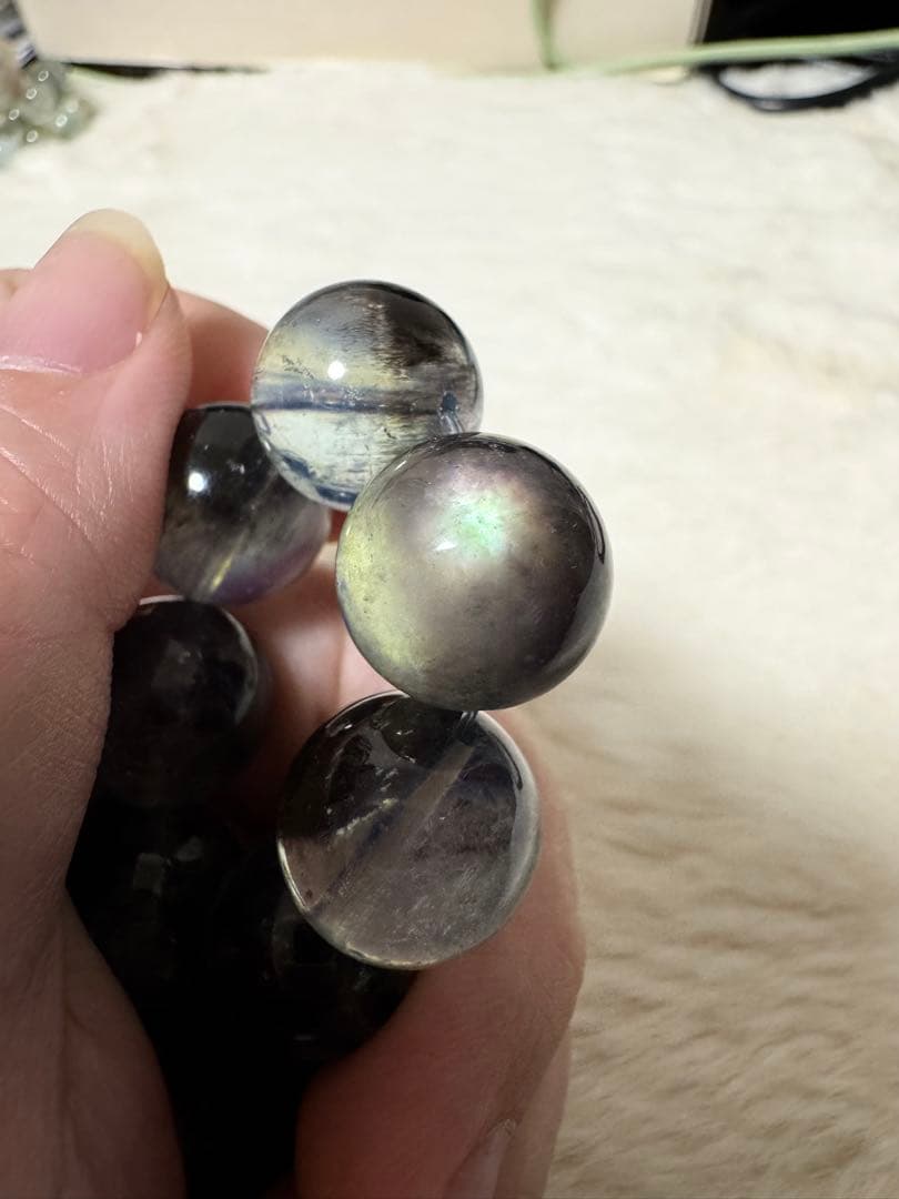 超高品 稀少 ブラックフラッシュ アクアマリン ブレスレット 運気UP