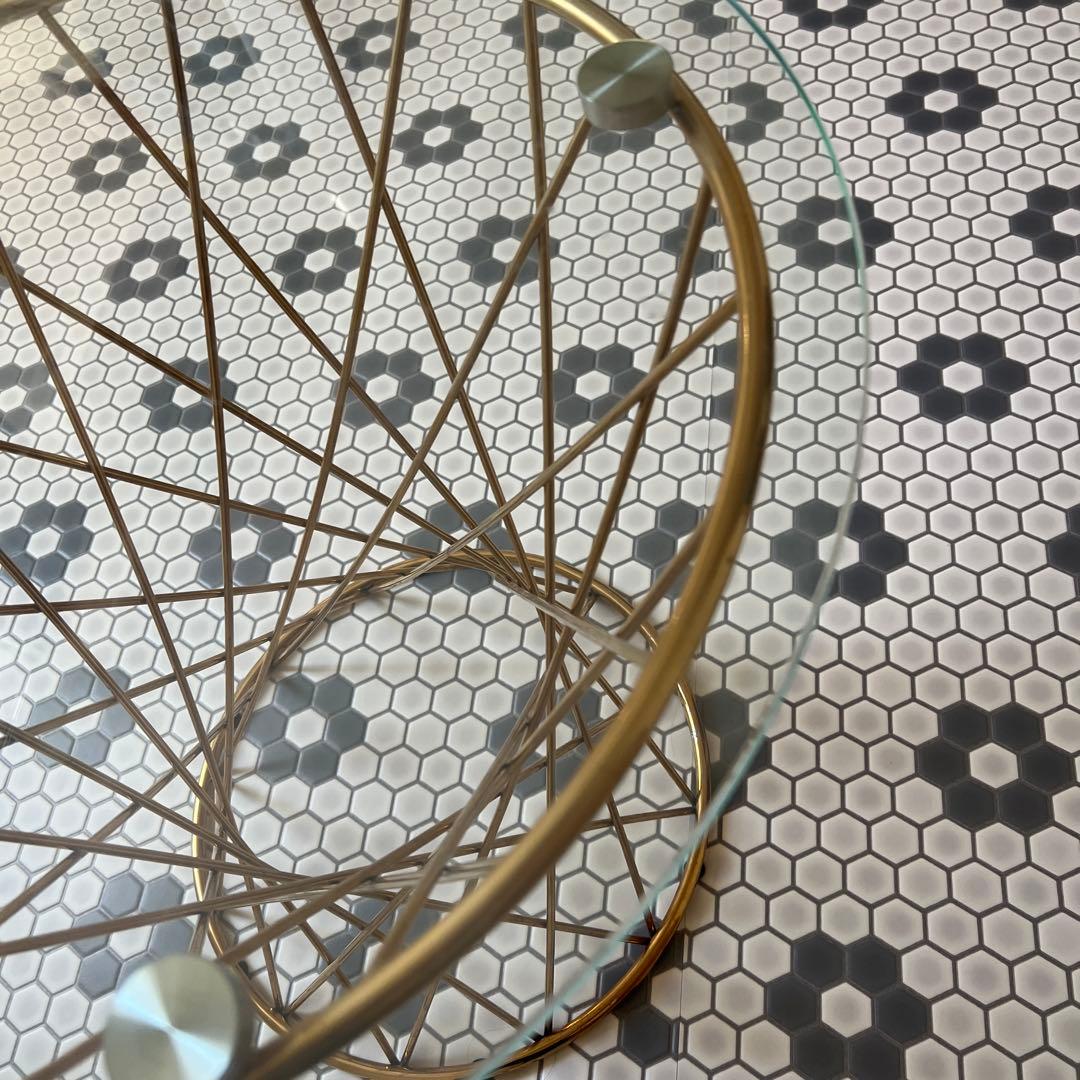 Francfranc マーリア サイドテーブル （クリア×ゴールド）