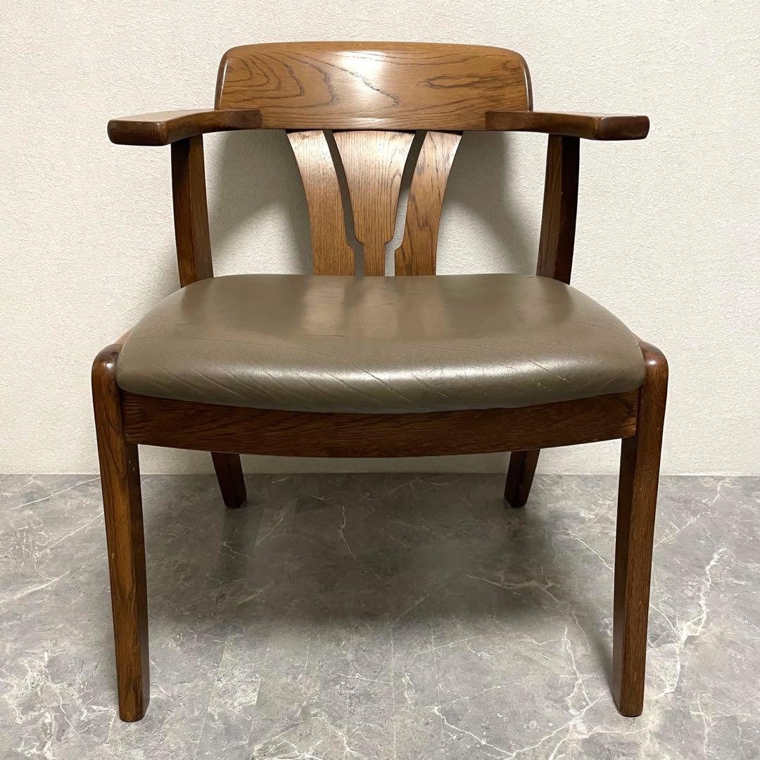 希少 辻木工 アームダイニングチェア① ヴィンテージ オーク無垢材