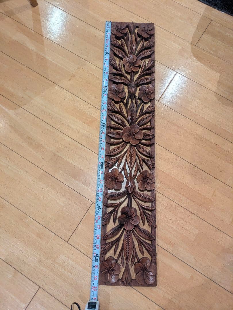えむさん専用　バリ雑貨　木製レリーフ、花彫刻　約90x18.5cm　5枚セット