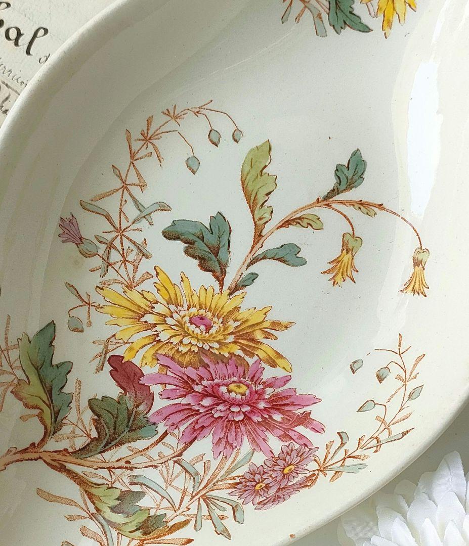 希少　美品　リュネビル　お花のラヴィエ　　フランスアンティーク