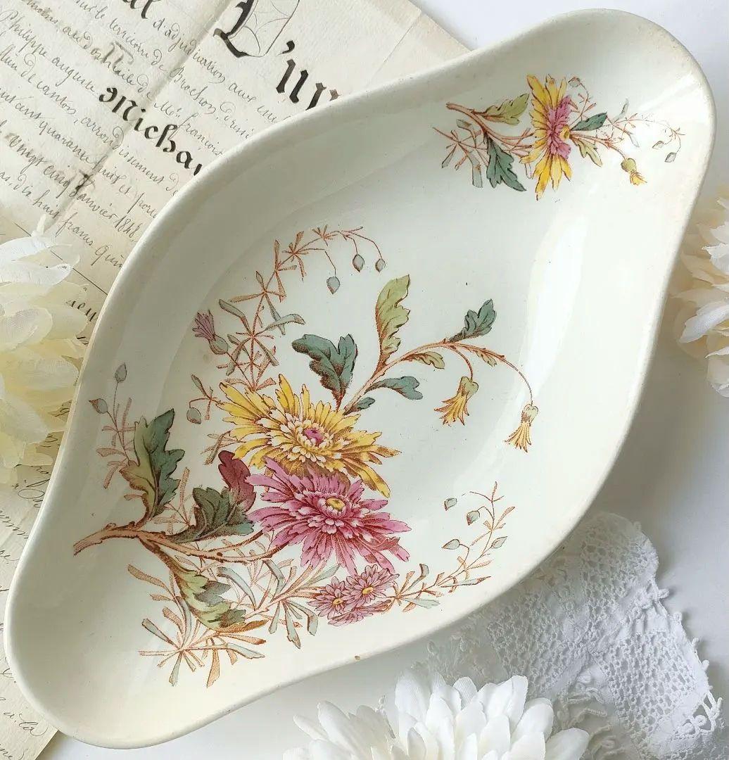 希少　美品　リュネビル　お花のラヴィエ　　フランスアンティーク