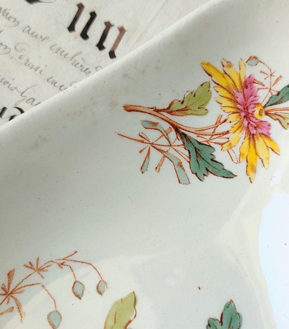 希少　美品　リュネビル　お花のラヴィエ　　フランスアンティーク