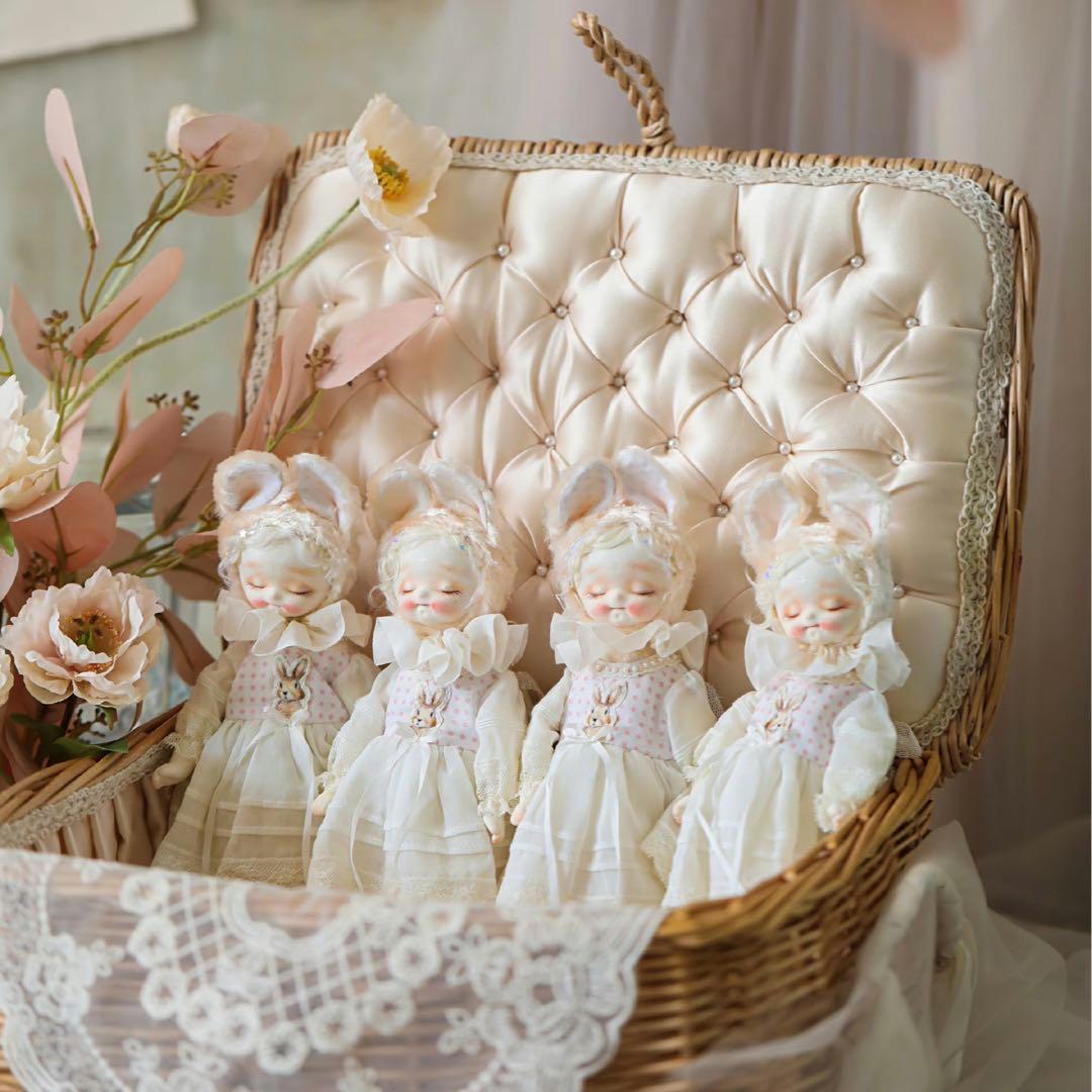 海外作家様 関節人形 優しい眠りうさ ハンドメイド 磁器 陶磁 BJDドール