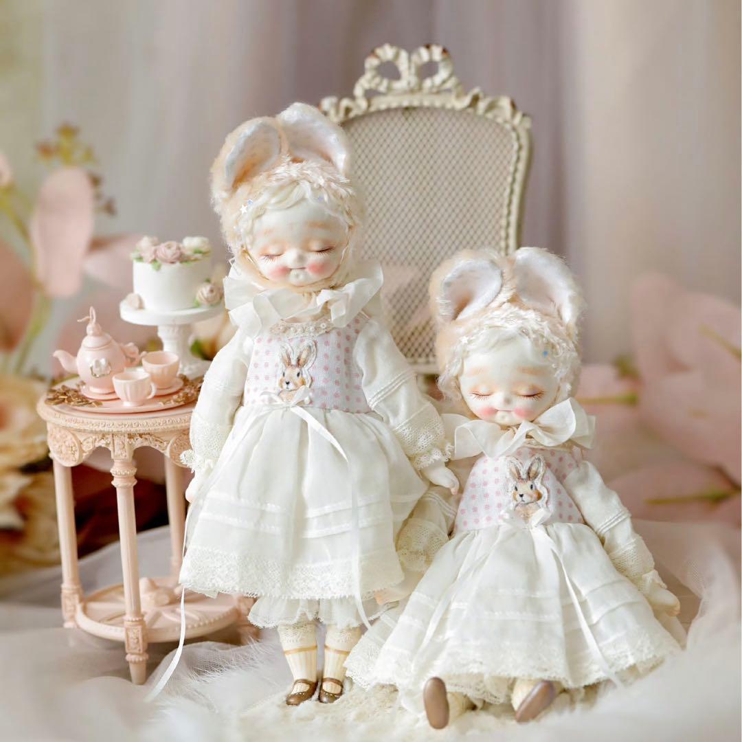 海外作家様 関節人形 優しい眠りうさ ハンドメイド 磁器 陶磁 BJDドール