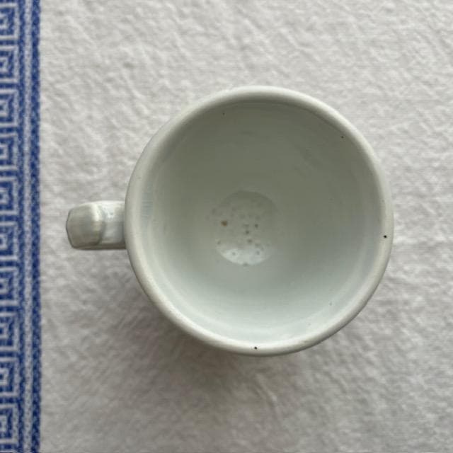 希少美品◆クレイユモントロー白いブリュロオクトゴナルカフェオレボウルカップジアン