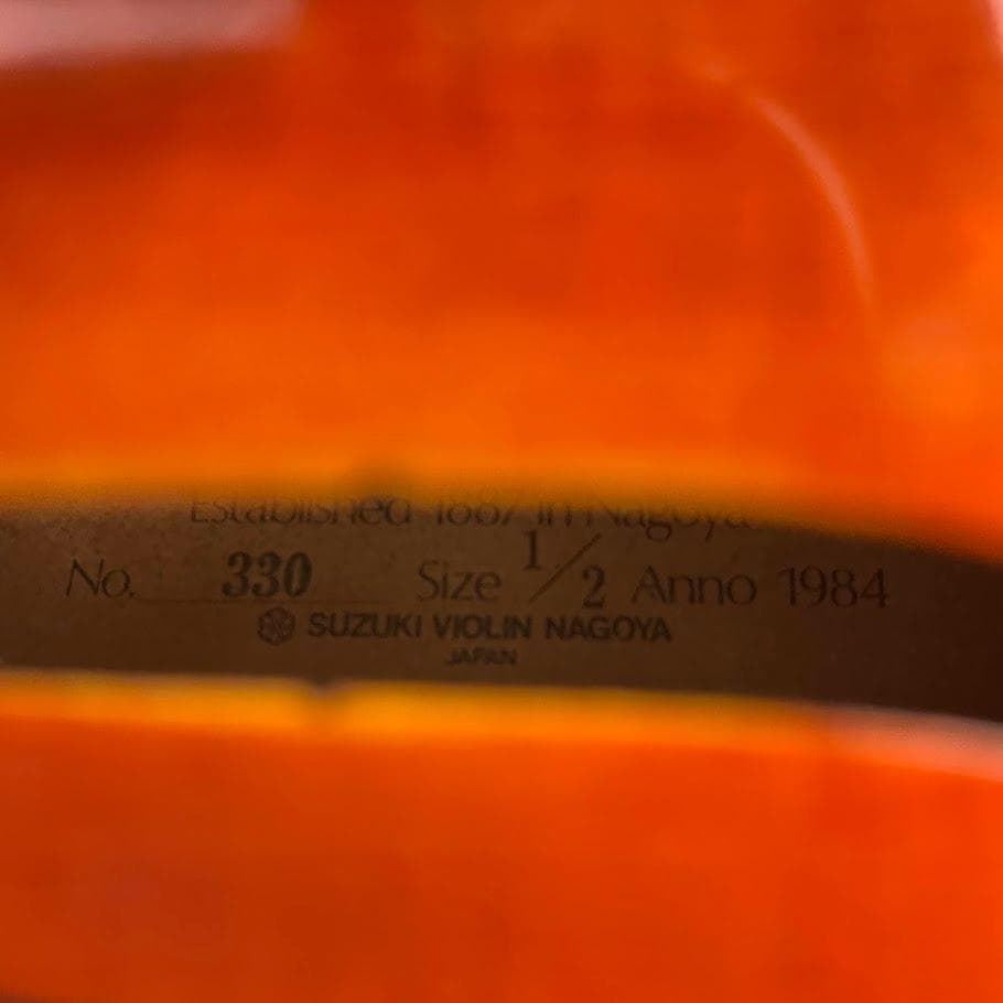 極美品○鈴木バイオリン No.330○ 1/2 黄金期 1984年製 良音・良杢