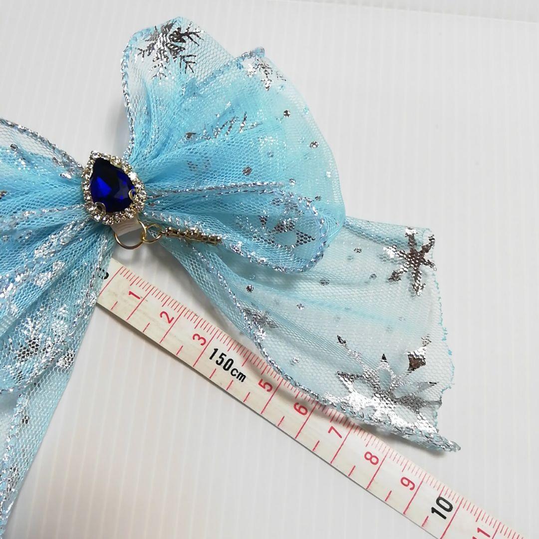 確認　たらりんヘアリボン ヘアゴム　128　ふんわり　キラキラスノー