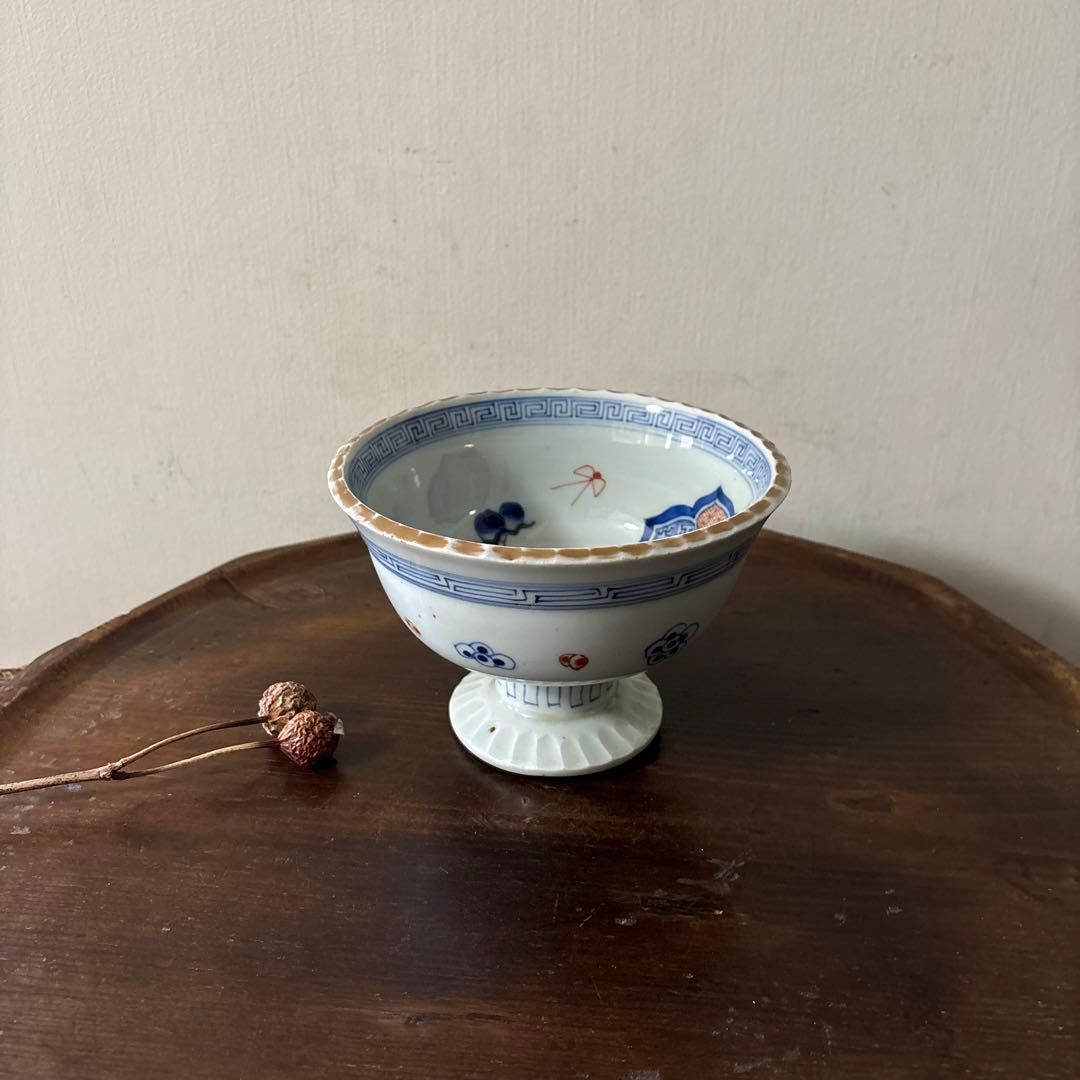 古伊万里盃洗 江戸時代.明治 骨董品 アンティーク 古道具 骨董 白磁 検