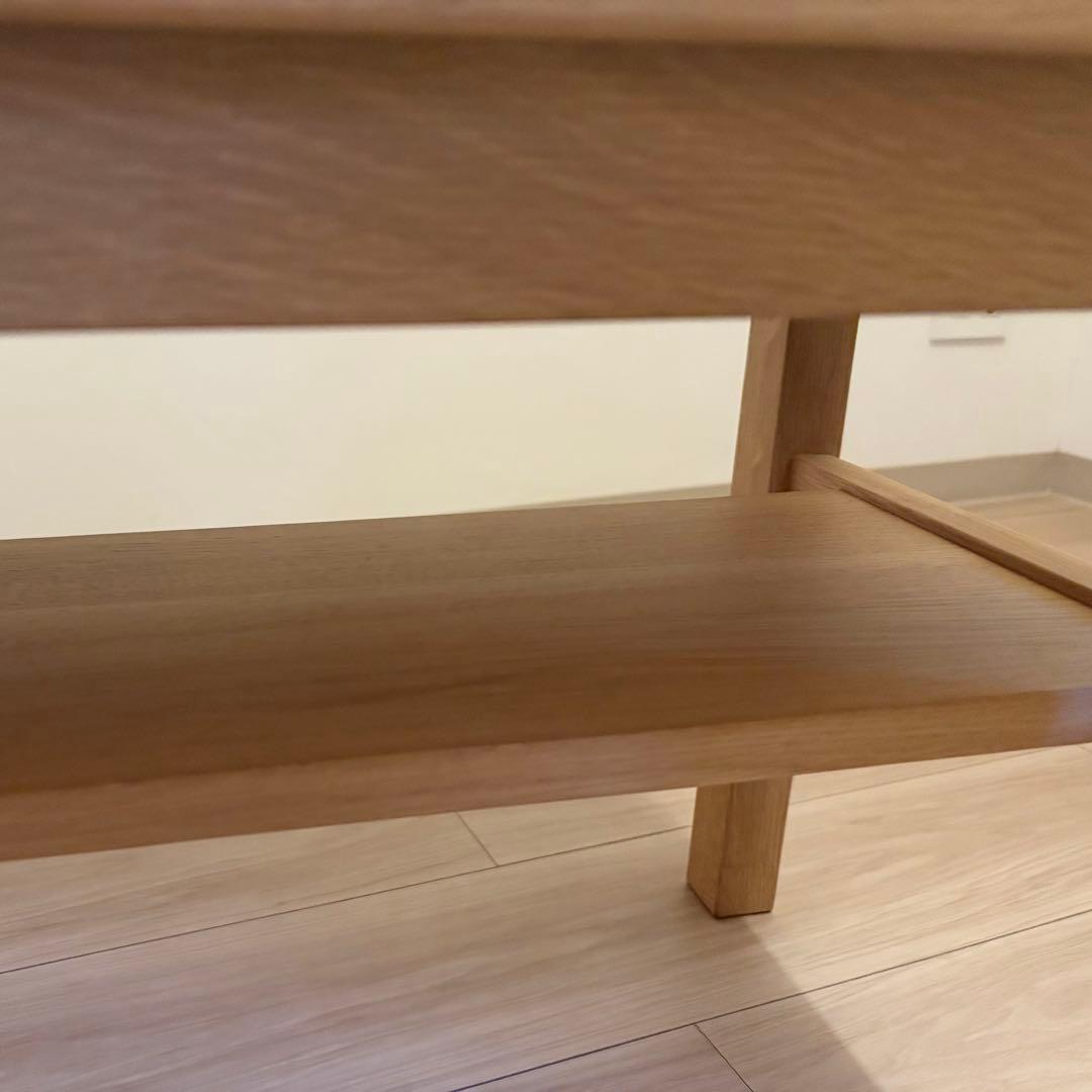 無印良品　木製ベンチ／板座／オーク材幅１００×奥行３７×高さ４４ｃｍローテーブル