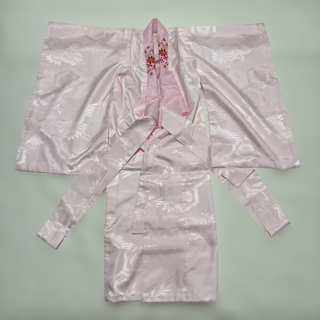 七五三 ３歳 被布 フルセット 一つ身 鶴 総絞り 正絹