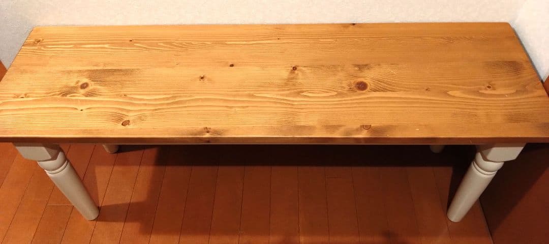 天然木★ベンチ　白脚