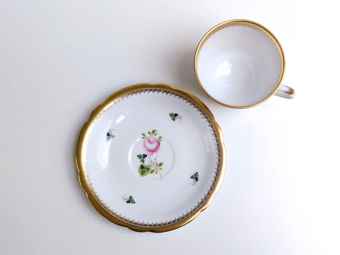 希少品✩ヘレンド　ウィーンの薔薇　ゴールド　トリオ