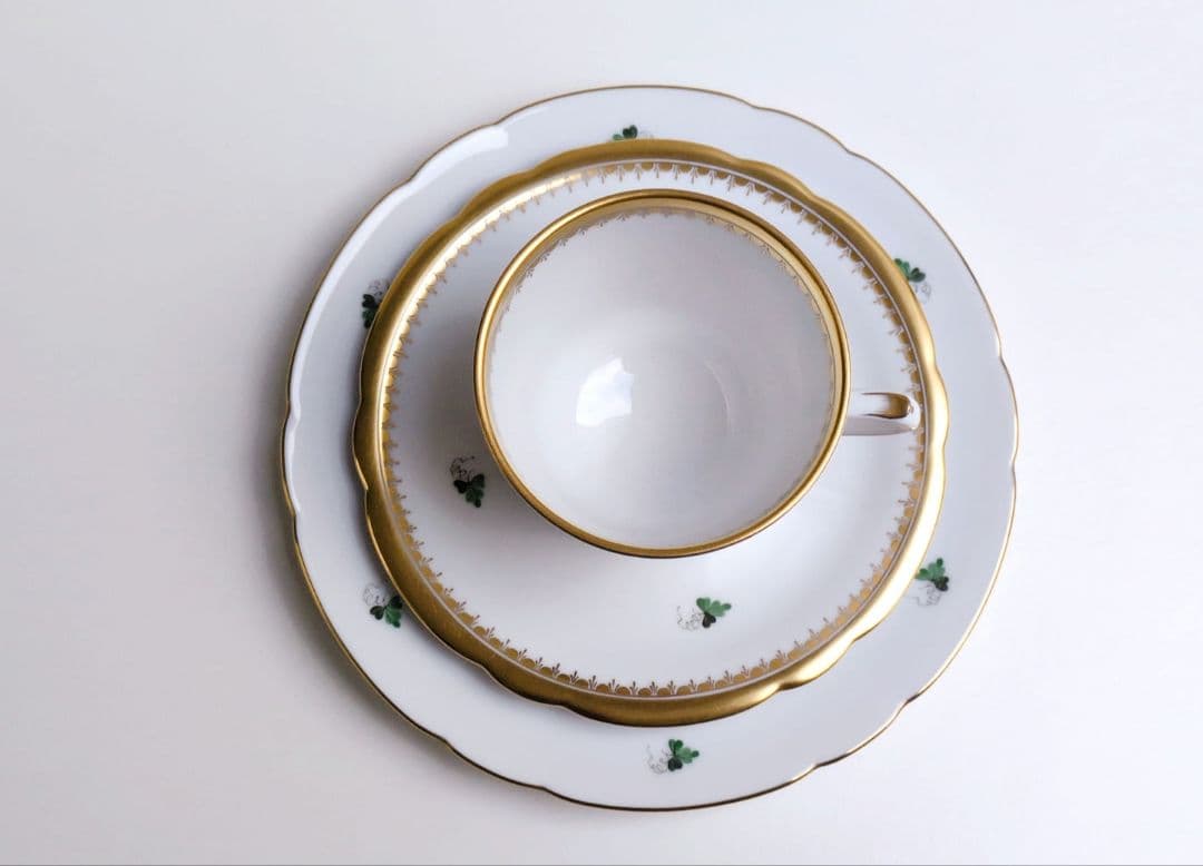 希少品✩ヘレンド　ウィーンの薔薇　ゴールド　トリオ