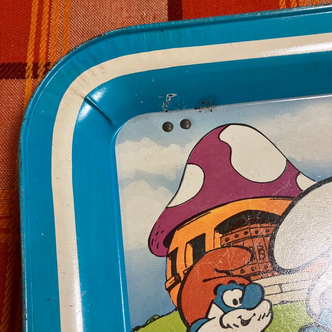 ビンテージ　スマーフ　ブリキテーブル　smurf